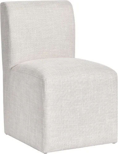 Miniatura 8 de DUHOME Silla de comedor tapizada con ruedas, sillas de comedor modernas de lino con ruedas para comedor, dormitorio, sala de lectura, sala de estar