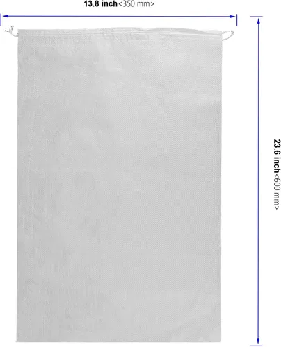 Miniatura 2 de Paquete de 100 bolsas de arena vacías de 14 x 24 pulgadas, bolsas de arena de polipropileno tejido blanco para control de inundaciones, situaciones