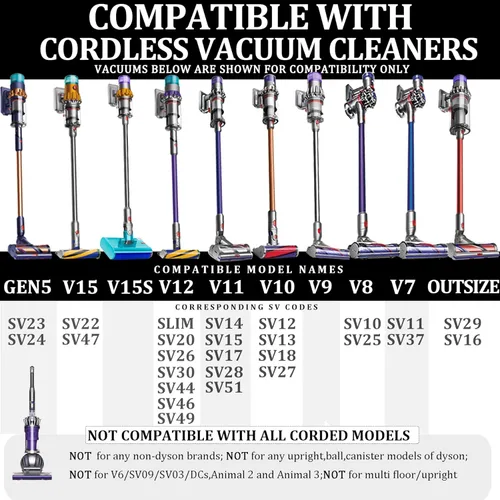 Miniatura 2 de Kit de accesorios para aspiradora Dyson V15 V15s V9 V8 V11 V12 V10 V7 Gen5 inalámbrica, compatible con piezas de repuesto de cepillo de accesorios
