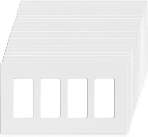 Miniatura 22 de ELEGRP Placas de pared decorativas sin tornillos de 2 posiciones, placas de cubierta de tamaño mediano, cubierta de placa frontal termoplástica Negro