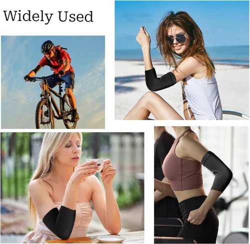 Miniatura 7 de 2 pares de fundas para tatuajes de antebrazo para mujeres y hombres (negro, 7.9 x 3.9 pulgadas)