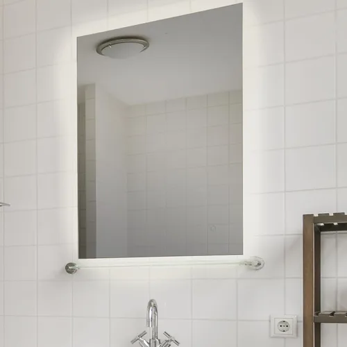 JONATHAN Y MIR103A-2638 Nora - Espejo de tocador de baño de pared rectangular pequeño sin marco, antiempañamiento, retroiluminado, de 26 pulgadas de