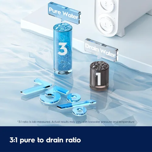 Miniatura 7 de Electrolux Filtro de agua de ósmosis inversa ecológico, 600GPD, sistema de ósmosis inversa de 9 etapas, sistema de ósmosis inversa 3:1 puro