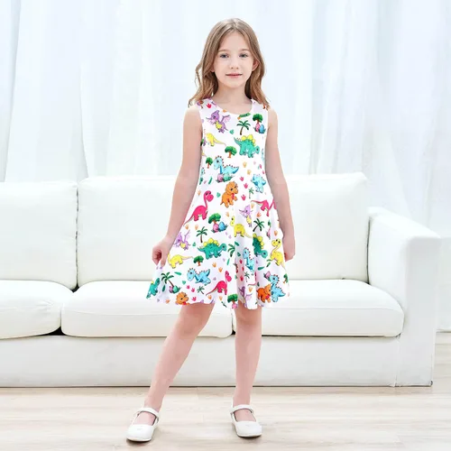 Miniatura 2 de Jeskids - Vestido de unicornio sin mangas para niñas.