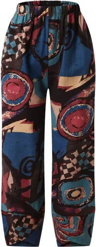 Miniatura 4 de FEDULKSTORE Pantalones de pierna ancha de algodón y lino para mujer, pantalones palazzo casuales de verano de cintura alta, pantalones holgados