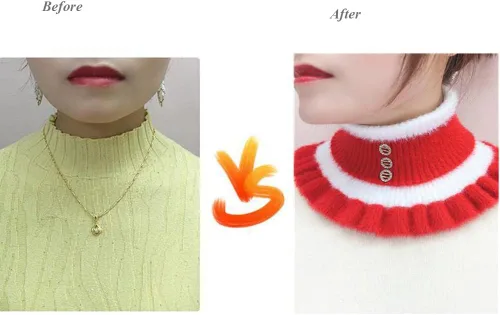 Miniatura 5 de Cuello alto Dickey a rayas de punto falso cuello falso desmontable cuello bufanda calentador de cuello para mujer