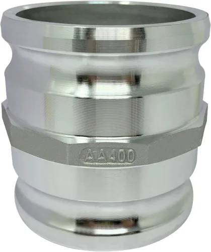 Miniatura 9 de Gloxco Adaptador de aluminio tipo AA de leva y carrete de ranura, 2" Camlock macho x 2" Camlock macho (CAM-20-AA-AL)