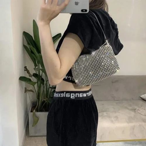 Miniatura 2 de JBB Rhinestone Clutch Purses For Women Glitter Purse Bling Evening Handbags Chain Strap Mini Party Bag Small