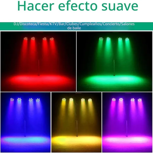 Miniatura 2 de U`King - Luces LED Par para DJ, luz de escenario con cable, RGB, 36 LED con control activado por sonido, iluminación de escenario para DJ, para 2