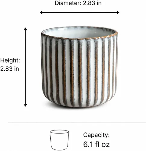 Miniatura 5 de Tazas de té japonesas retro de cerámica, tazas de vino, tazas de agua, restaurantes, oficinas en casa blanco Vientre de pescado blanco