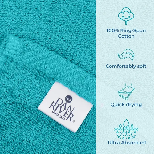 Miniatura 67 de DAN RIVER Paquete de 2 sábanas de baño de 35x70 pulgadas, sábanas de baño jumbo acanaladas para adultos, toallas grandes gruesas y absorbentes