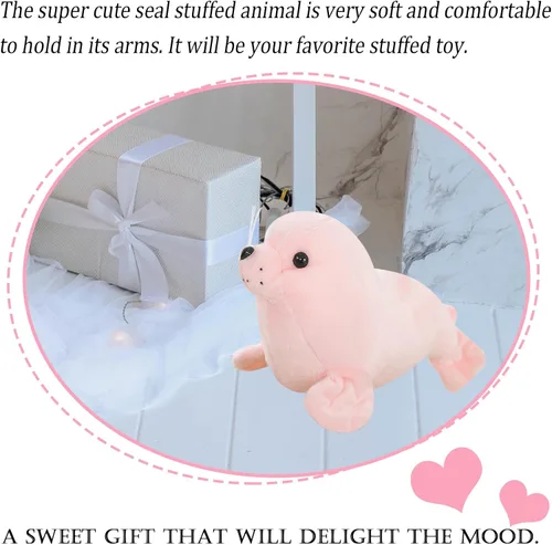Miniatura 2 de zhidiloveyou Almohadón de peluche de sello rosado lindo, muñeca Kawaii para niños, 29.97 cm