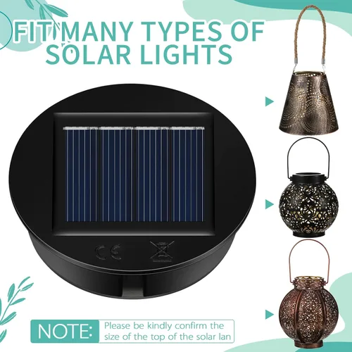 Miniatura 6 de Jeyiour Juego de 12 tapas de repuesto para luz solar, piezas de repuesto para luz solar, panel LED impermeable, tapa de linterna para exterior, kit