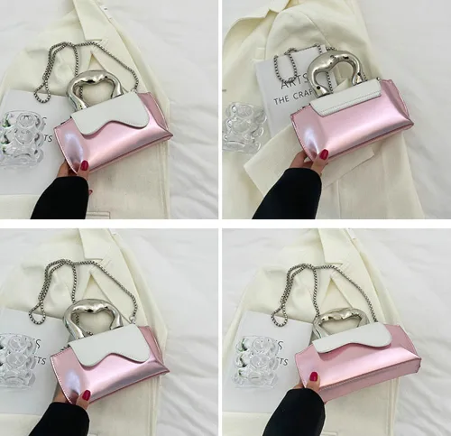 Miniatura 8 de Bolso pequeño de color plateado, bolsos cruzados, bolsos de noche Y2K, bolso de mano para mujer, bolsos de hombro, bolsa de mano para mujer 2024