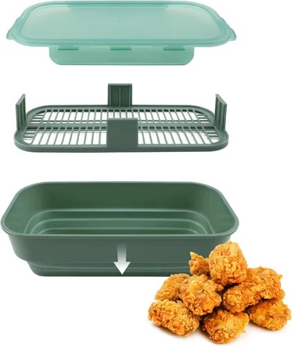 COOK WITH COLOR Tazón Plegable para Masa - Contenedor Agitador para Rebozar Sin Ensuciar - Ideal para Pescado Frito, Pollo Frito, Aros de Cebolla,