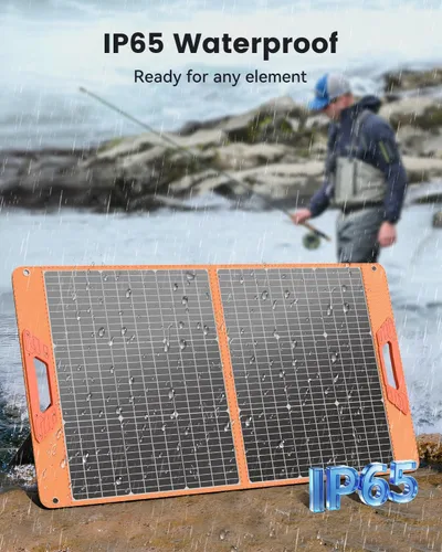 Miniatura 8 de SOLUPUP Panel solar portátil de 100 W para estación de energía, cargador solar plegable de alta eficiencia con cable DC/XT60/Anderson, salidas USB