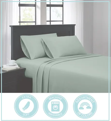 Miniatura 9 de TRULY SOFT Everyday - Juego de sábanas de poliéster blanco de 3 piezas, tamaño individual, color sólido, ropa de cama para adultos, certificado