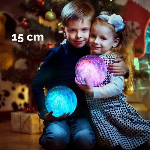 Miniatura 5 de BRIGHTWORLD Lámpara de luna, lámpara Galaxy, 5.9 pulgadas, 16 colores, LED 3D, luz de luna, control remoto y táctil, luz nocturna de luna