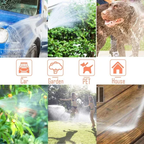Miniatura 7 de Manguera de jardín de 150 pies x 5/8 pulgadas, manguera de agua resistente, flexible y ligera, explosión de 600 psi, manguera de goma híbrida sin