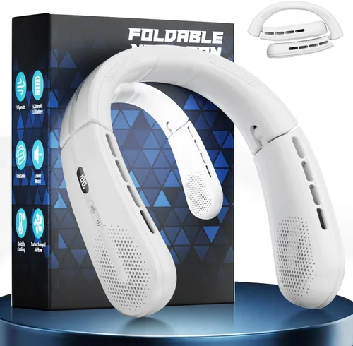 Miniatura 8 de ChillGo Ventilador de cuello portátil – Flujo de aire turbo ampliado de 8400 RPM – Ventilador personal recargable de enfriamiento portátil de 5200