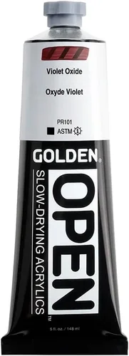 Miniatura 20 de GOLDEN OPEN Acrílicos de secado lento, Siena cruda, tubo de 2 fl oz, Pintura acrílica profesional, semiopaca Tierra de sierra natural