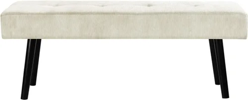 Miniatura 4 de Comfy to go Banco de Entrada - Banco Beige para Dormitorio, Otomana Moderna para Pie de Cama, Bancos Acolchados de Pana para Sala de Estar