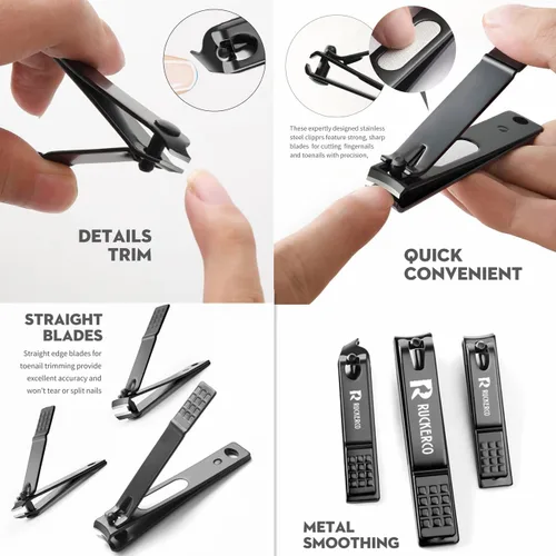 Miniatura 4 de Juego de cortaúñas de acero inoxidable mate, 3 piezas de cortaúñas y cortador de uñas inclinado EDG, el mejor regalo para hombres y mujeres
