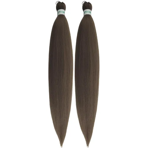 Miniatura 72 de Cabello estirado de fibra Kanekalon para trenzar con cabello humano, color oro rosado, 30 pulgadas
