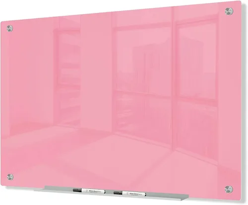 Miniatura 12 de J&J worldwide Pizarra blanca de vidrio magnético negro de 35 x 23 pulgadas, sin marco, de vidrio templado, borrado en seco, para montaje en pared