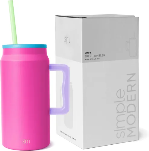 Miniatura 11 de Simple Modern - Vaso de 1,5 l con asa y tapa con pajita, botella de agua grande de acero inoxidable reutilizable con aislamiento, regalos para Rocío