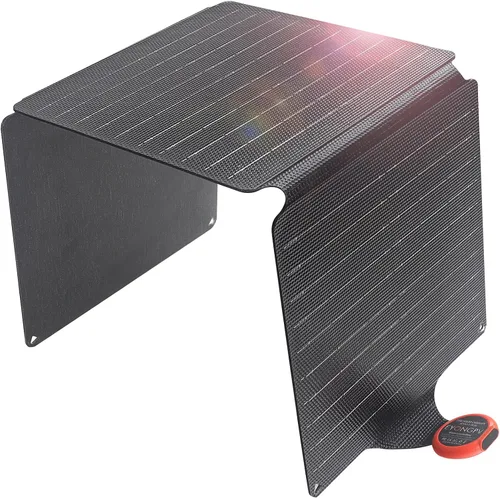 Miniatura 8 de EYONGPV Panel solar plegable portátil de 14 W y cargador solar con salida USB-C Croc-Eye, cargador solar compacto impermeable IP67 para teléfonos