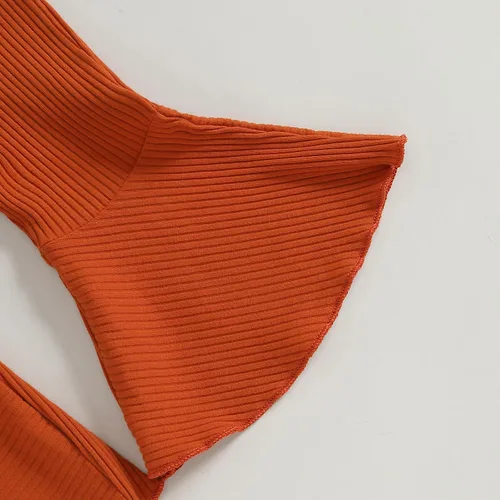 Miniatura 88 de Kuriozud Conjunto de mameluco con volantes para bebé recién nacida, con volantes, lindo conjunto de pantalones acampanados con diadema