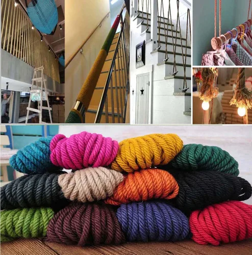 Miniatura 3 de Cuerda de yute azul - Cuerda de cáñamo de 0.157 in 65.6 ft (1/6 pulgada x 65 pies) para manualidades, jardinería, decoración festiva de bricolaje