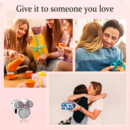 Miniatura 6 de H.ZHENYUE Mickey S925 - Dije de plata de ley para pulsera, collar, regalo para mujeres y niñas