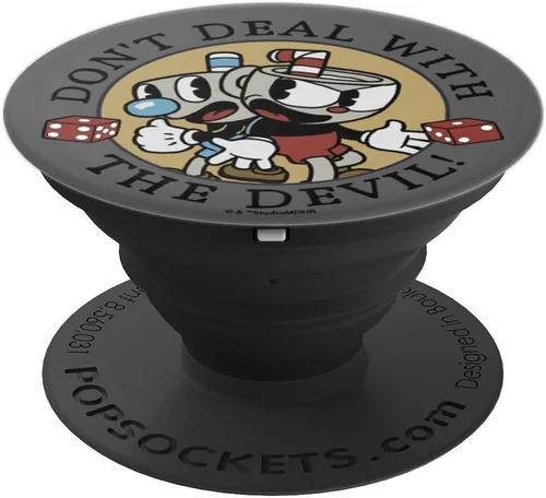 Miniatura 4 de Cuphead and Mugman Don't Deal With The Devil Dicey - PopSockets Grip and Stand for Phones and Tablets, Negro