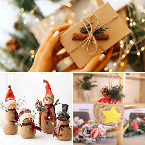 Miniatura 6 de Tenn Well Cordel de yute natural, 984 pies, 2 capas, 0.039 pulgadas, cuerda fina de color marrón para manualidades, ganchillo, envoltura de regalos