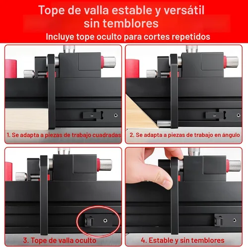 Miniatura 6 de GOINGMAKE Calibre de inglete para sierra de mesa con parada de volteo microajustable y valla extensible y parada de ángulo rápido para sierra