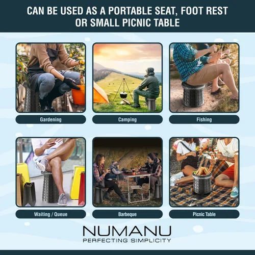 Miniatura 8 de NUMANU Paquete de 2 taburetes plegables XXL mejorados 2025 de 19.7 pulgadas, peso máximo de 1000 libras, asiento desplegable más ancho y alto, silla