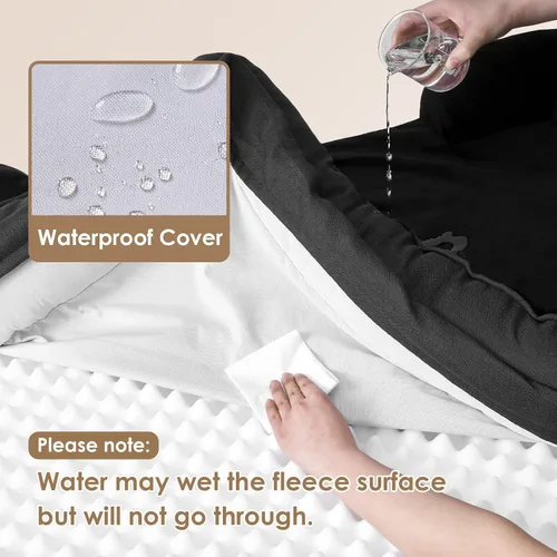 Miniatura 86 de EHEYCIGA – Cama ortopédica impermeable para perros pequeños, de espuma viscoelástica tipo caja de huevos, con bordes elevados y base antideslizante