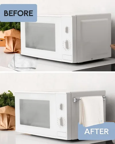 Miniatura 6 de TidyFriend - Toallero magnético para refrigerador, paquete de 2 toalleros ajustables, barra magnética para toallas para refrigerador, estufa