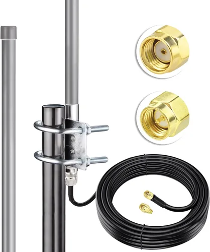 Miniatura 6 de Bingfu Antena Lora de 43.3 pulgadas 8dBi 915MHz – Cable ALSR240 de baja pérdida de 10 pies – Compatible con repetidor de nodo solar Meshtastic y RAK