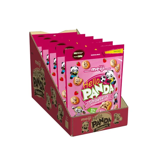 Miniatura 7 de Meiji Hello Panda Galletas rellenas de crema de 7 onzas, paquete de 6 galletas de tamaño bocado con divertidos deportes, caramelo, 42 onzas