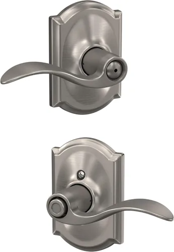 Miniatura 119 de SCHLAGE - Manija de puerta Accent con cerradura de paso libre para pasillo y armario en bronce antiguo - F10 ACC 716 Bronce Envejecido