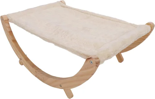Miniatura 3 de Hamaca de madera para gatos, plegable y extraíble, transpirable y antideslizante, elevada para todas las estaciones, cama columpio adecuada
