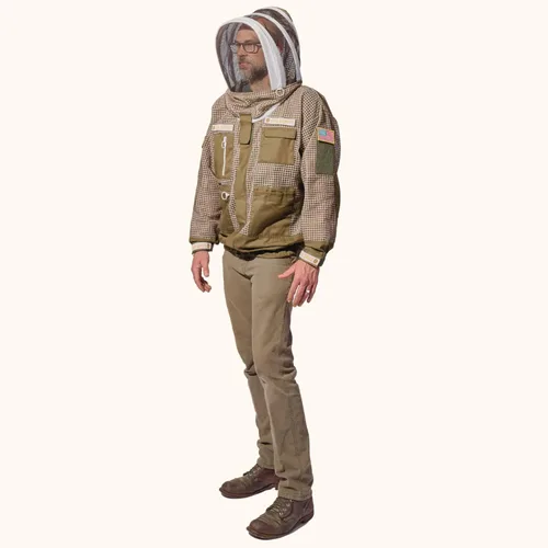 Miniatura 11 de Sting Stopper - Chaqueta de apicultura ventilada de 3 capas con torso largo en color blanco apicultor, diseño de suéter rápido, características