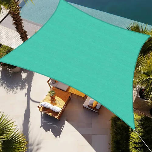 Shade&Beyond Vela de Sombra Solar Rectangular 10'X15' Toldo Permeable Turquesa para Patio Jardín Patio Cubierta Pérgola (Hacemos Tamaño