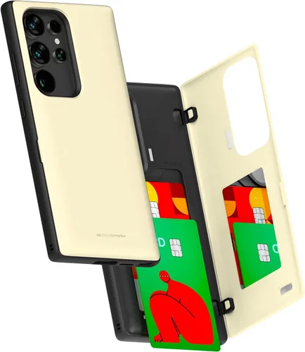 Miniatura 130 de GOOSPERY Funda tipo cartera para Samsung Galaxy S22 Ultra, [tarjetero] parachoques magnético de puerta con cierre automático, cubierta protectora