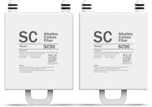 Frizzlife SC90 Cartucho de filtro de poste de repuesto para sistema de filtro de agua de ósmosis inversa de encimera WB99 - alcalino, paquete de 2