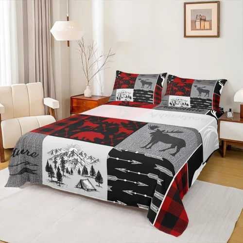 Miniatura 19 de Erosebridal Juego de sábanas de la bandera estadounidense tamaño individual, juego de sábanas de hockey para niños y adolescentes, juego deportivo