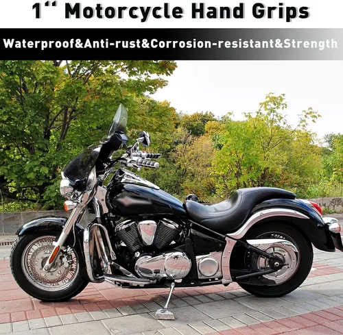 Miniatura 3 de DREAMIZER 25.4MM Motorcycle Handlebar Grips 1 inch Compatible with Honda Shadow Spirit 750 Valkyrie Fury VTX1300 VTX1800 VT400 VT750 VT1100 - Smooth